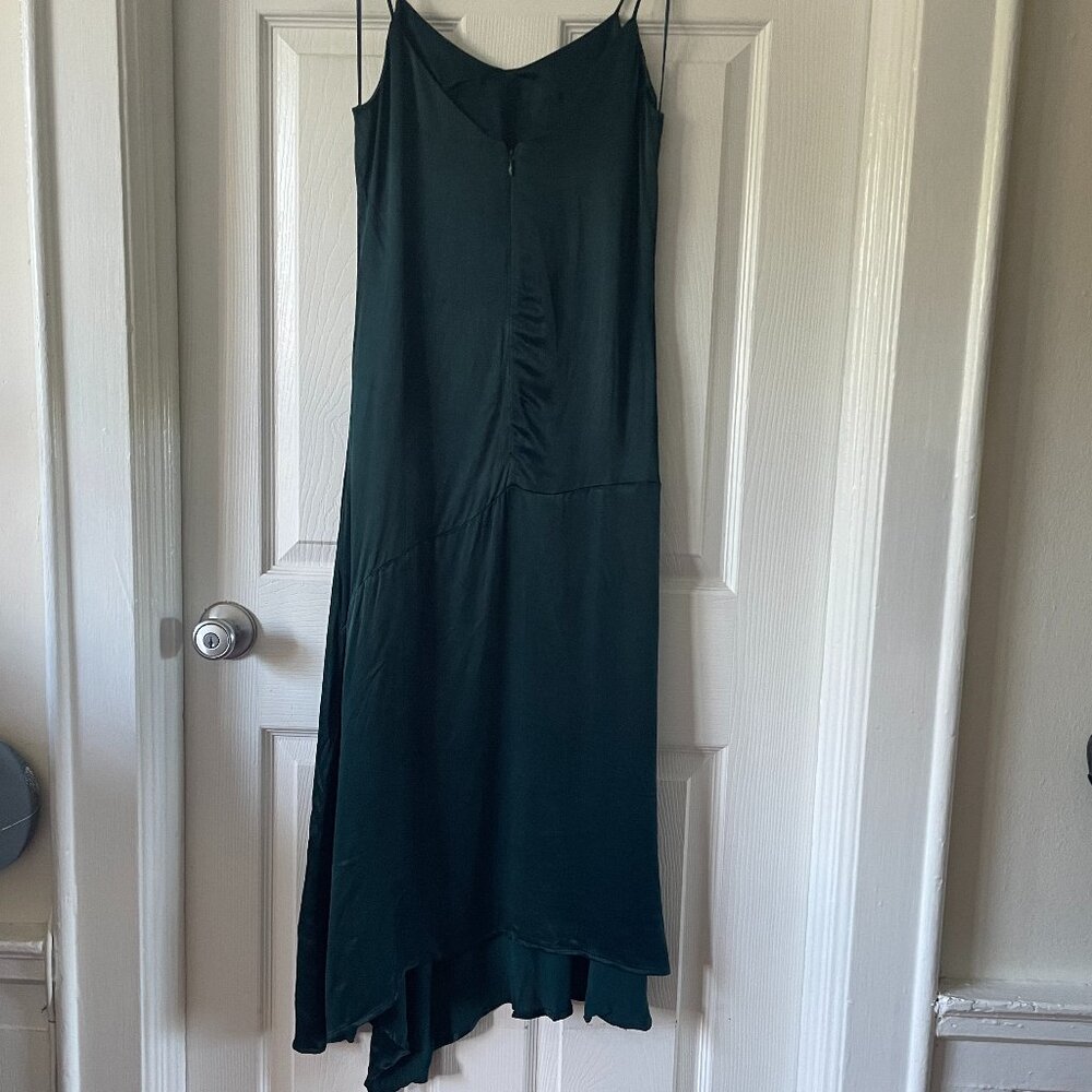 Green Asymmetrical satin dress - Women | Mango USA